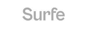Logo Surfe, inovativního nástroje pro integraci CRM systémů s LinkedIn, který pomáhá týmům v oblasti prodeje a příjmů efektivněji spravovat kontakty a zlepšovat produktivitu při prodeji.